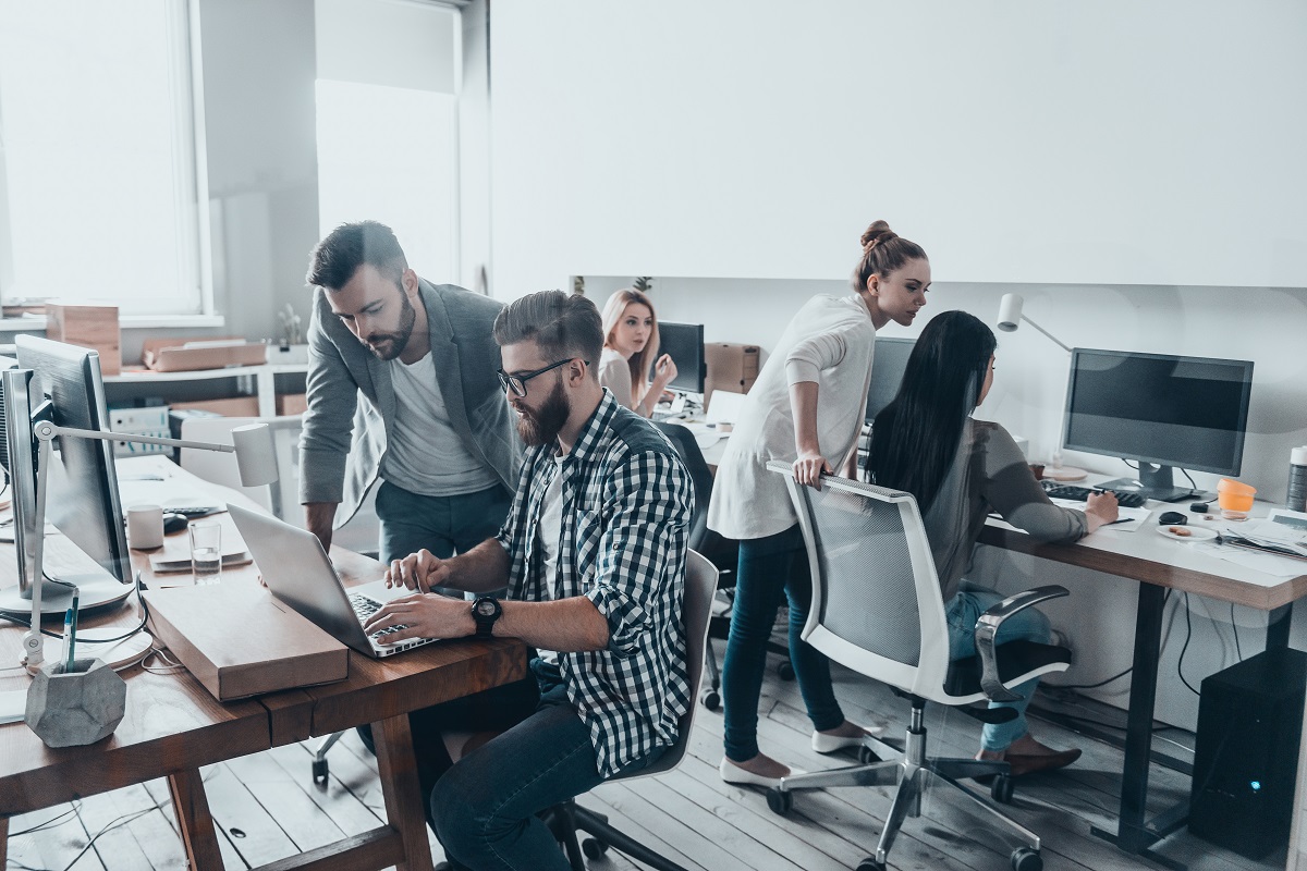 employees at the office