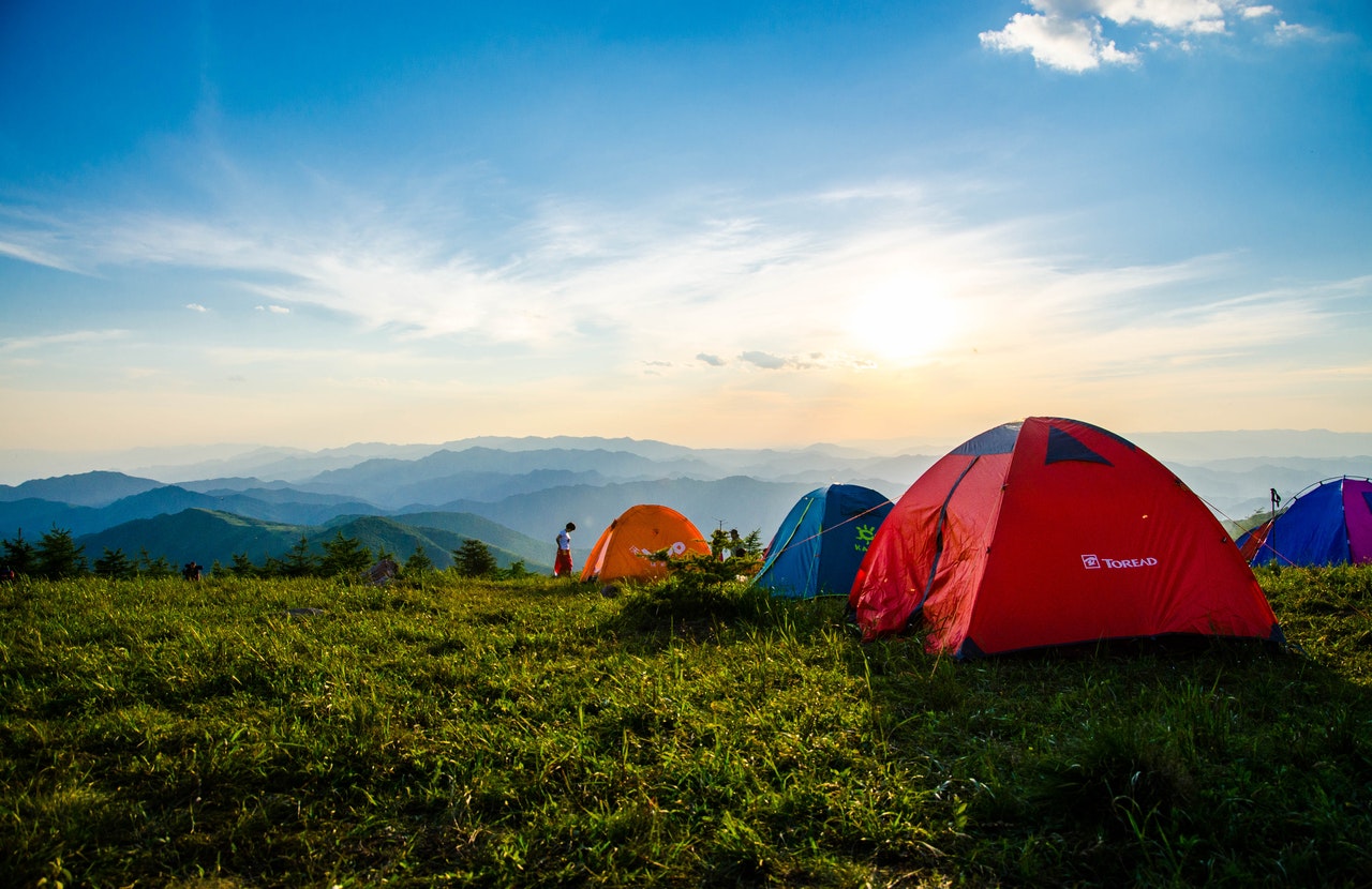 tents facing the horizon