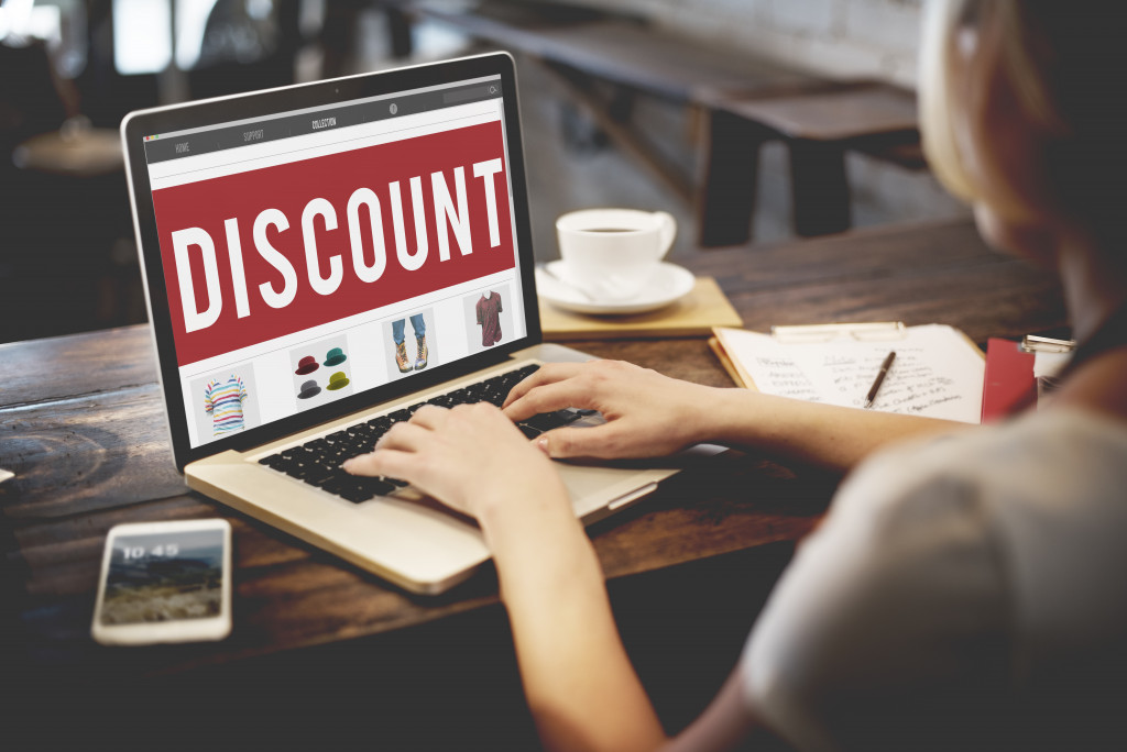 Discount sale on an online website