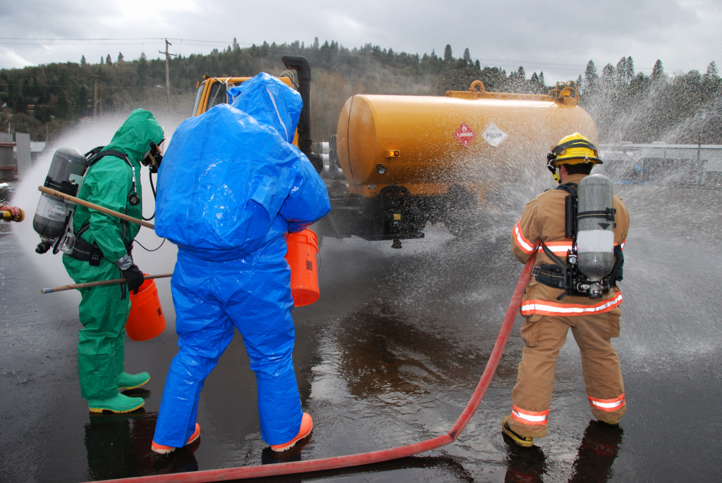 Simulated herbicide spill from tank truck