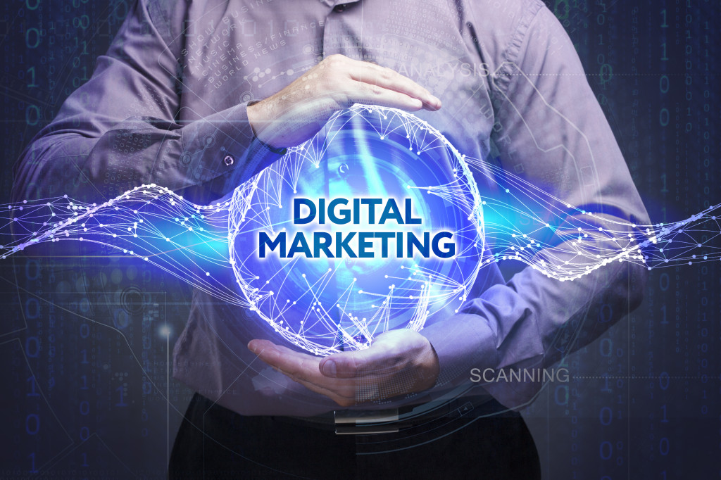Entrepreneur making full use of digital marketing