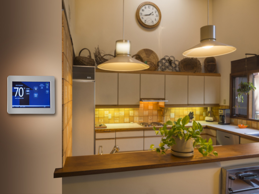 Programmable thermostat for temperature control in kitchen