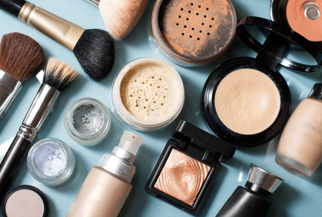 cosmetics products laid side by side