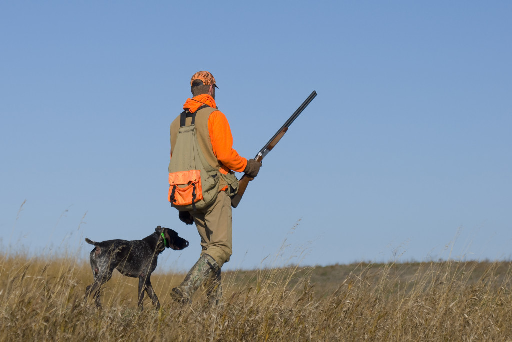 man hunting with his dog