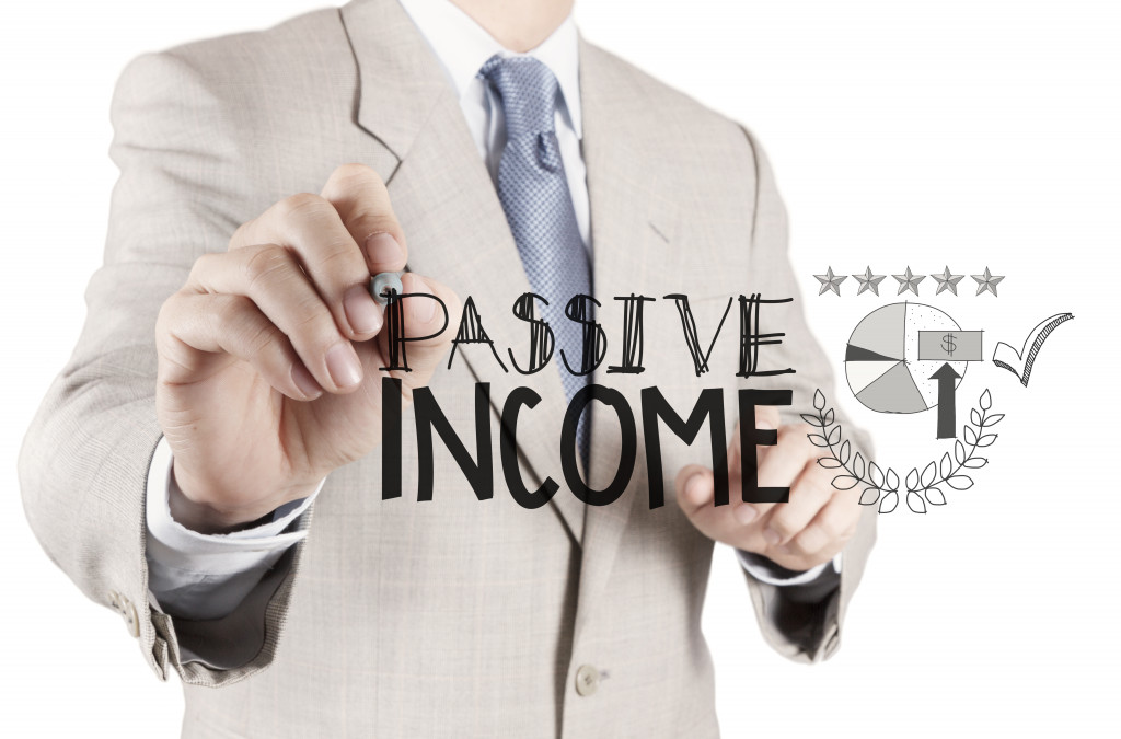 passive income being written by businessman